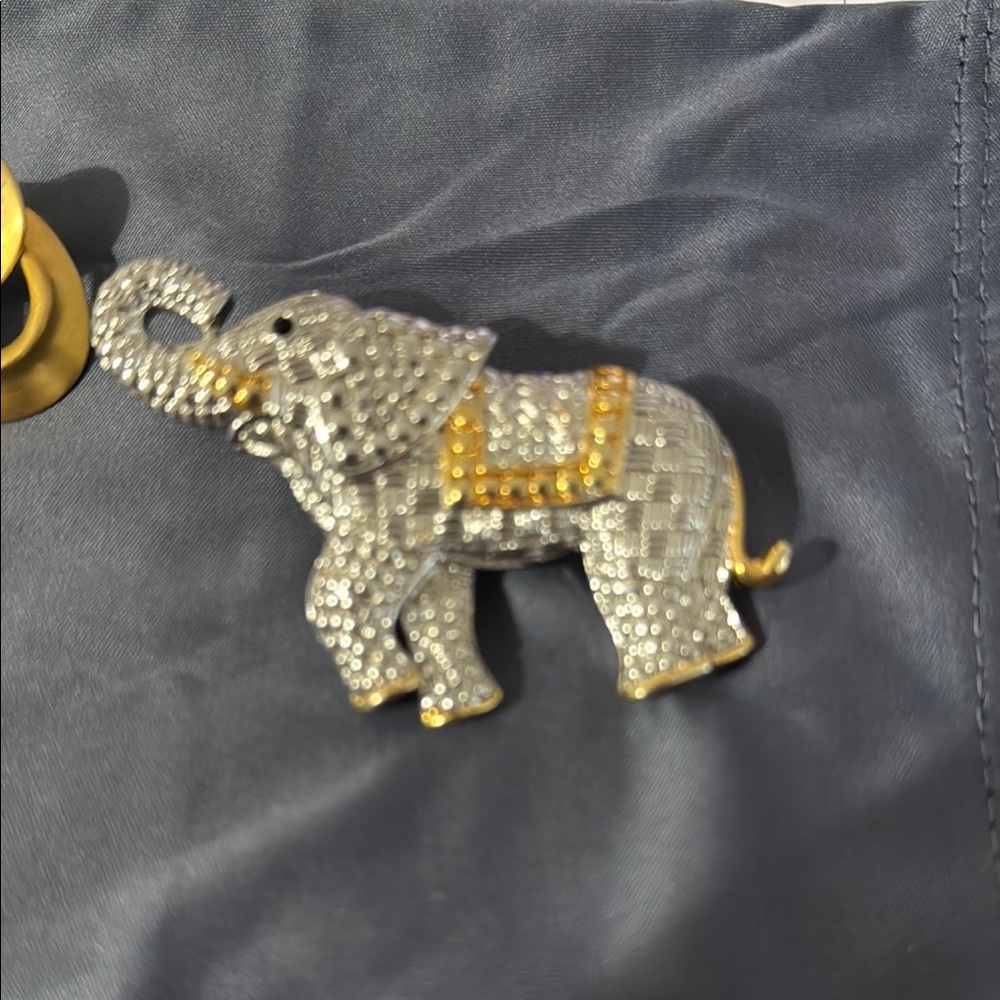 Elegant Silver and Gold Elephant Brooch